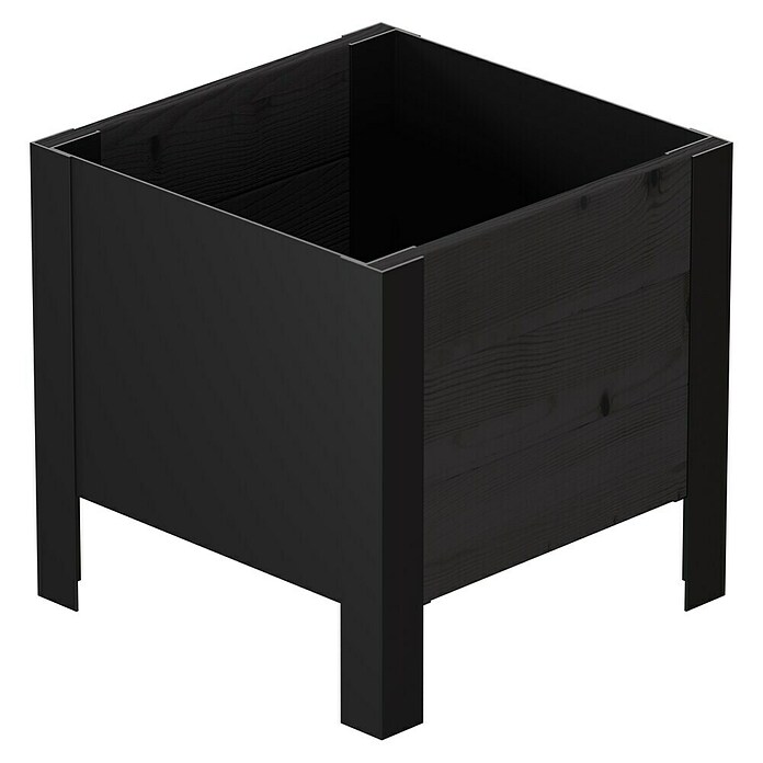 Upyard Pflanzkasten Modernbox niedrig (36 x 36 x 32 cm, Holz, Schwarz) | BAUHAUS