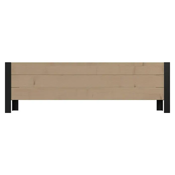 Upyard Pflanzkasten Modernbox niedrig - 118 x 36 x 32 cm, Holz, Braun/Schwarz - Helles Hochbeet aus Holz mit schwarzen Metallbeinen.