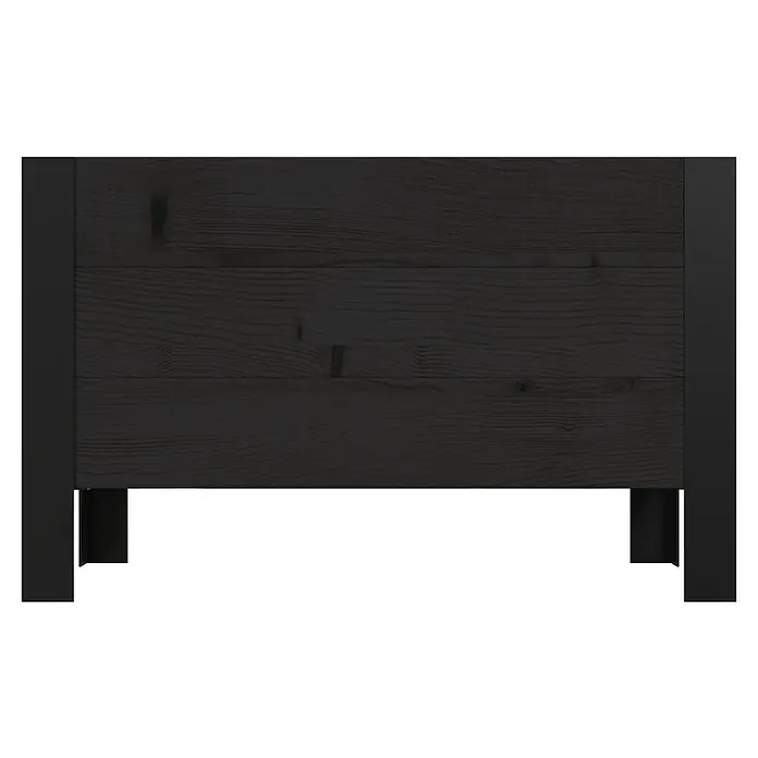 Upyard Pflanzkasten Modernbox niedrig - 58 x 36 x 32 cm, Holz, Schwarz - Dunkles Holz-Pflanzgefäß mit schwarzen Metallakzenten.