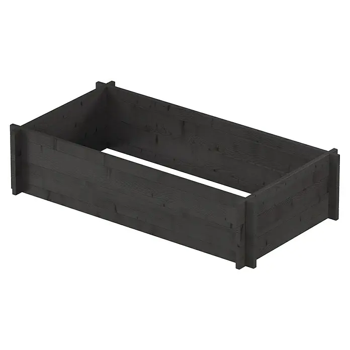 Upyard Hochbeet Multibox - L x B x H: 119 x 59,5 x 29,5 cm, Holz, Schwarz - Dunkelgraues Hochbeet aus Holz für den Garten.