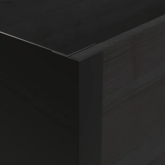 Upyard Pflanzkasten Modernbox niedrig - 118 x 36 x 32 cm, Holz, Schwarz - Schwarzes Holz-Aufbewahrungsmodul mit sichtbarer Maserung und glatter Blende.