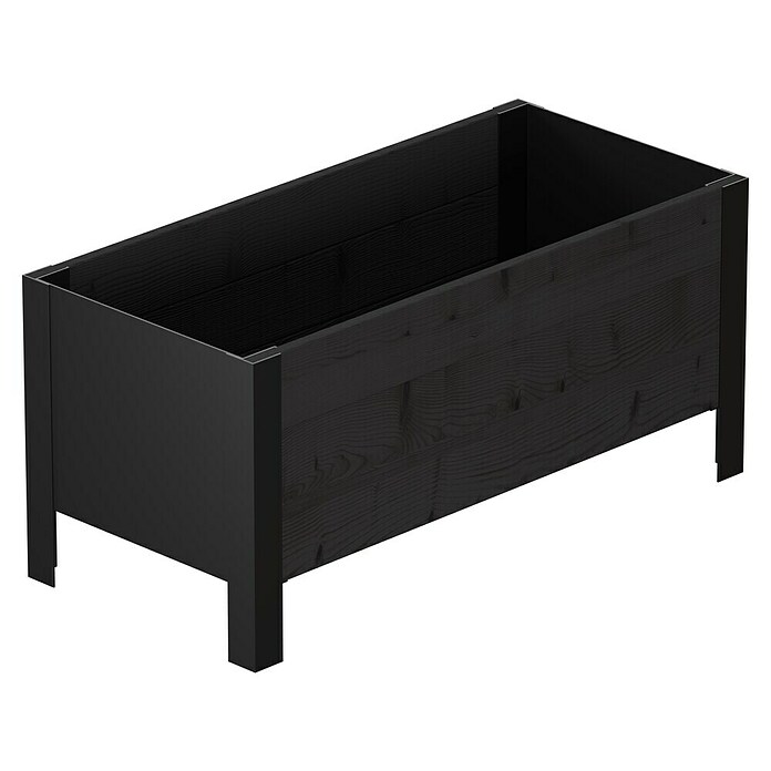 Upyard Pflanzkasten Modernbox niedrig (78 x 36 x 32 cm, Holz, Schwarz) | BAUHAUS