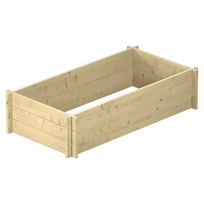 Upyard Hochbeet Multibox - L x B x H: 119 x 59,5 x 29,5 cm, Holz, Natur - Rechteckiges Hochbeet aus hellem Naturholz.