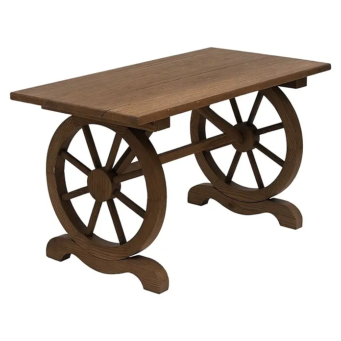 Outsunny Gartentisch im Bauernwagen-Design - L x B x H: 110 x 60 x 65 cm, Tannenholz, Rechteckig, Braun