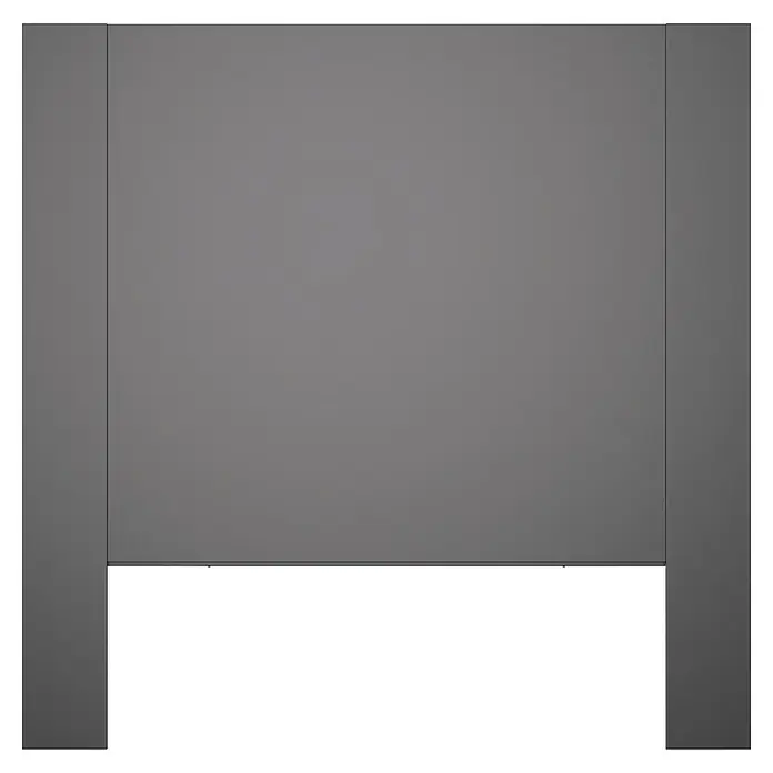 Upyard Macetero para plantas Modernbox Niedrig - 118 x 36 x 32 cm, Madera, Natural - Cabecero gris oscuro de diseño minimalista con elementos laterales verticales.