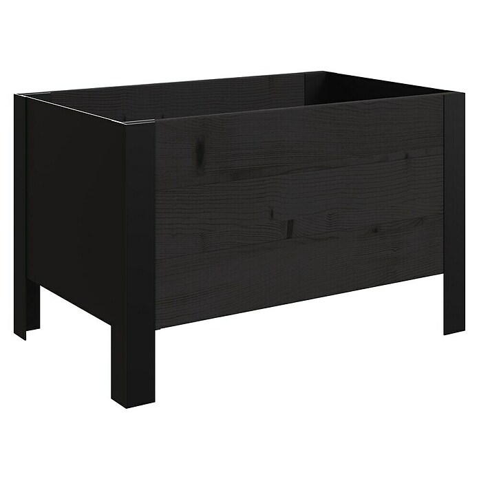 Upyard Pflanzkasten Modernbox niedrig (58 x 36 x 32 cm, Holz, Schwarz) | BAUHAUS