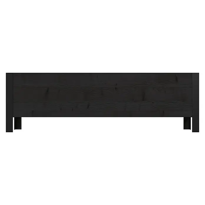 Upyard Pflanzkasten Modernbox niedrig - 118 x 36 x 32 cm, Holz, Schwarz - Kopfteil aus dunklem Holz mit natürlicher Maserung und dunklem Rahmen.