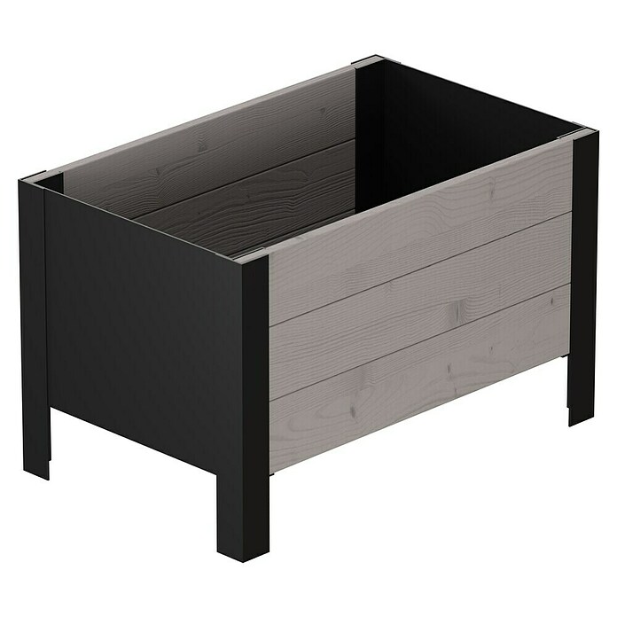 Upyard Macetero para plantas Modernbox Niedrig (58 x 36 x 32 cm, Madera, Gris) | BAUHAUS