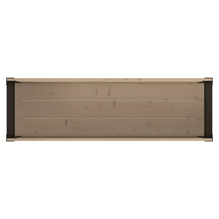 Upyard Pflanzkasten Modernbox niedrig (118 x 36 x 32 cm, Holz, Braun/Schwarz) | BAUHAUS