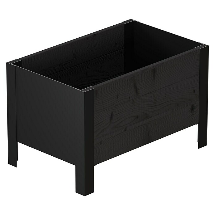 Upyard Pflanzkasten Modernbox niedrig (58 x 36 x 32 cm, Holz, Schwarz) | BAUHAUS