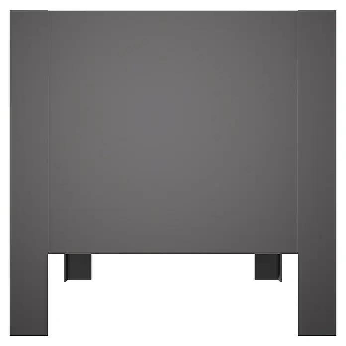 Upyard Macetero para plantas Modernbox Niedrig - 58 x 36 x 32 cm, Madera, Gris - Panel rectangular gris oscuro con patas de soporte.