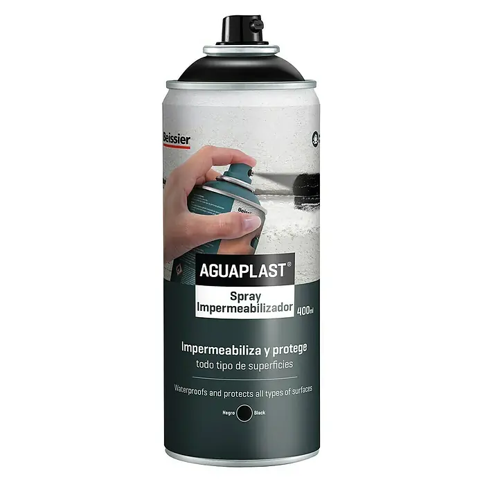Beissier Impermeabilizante Spray Aguaplast - Negro - Un aerosol impermeabilizante AGUAPLAST. Protege las superficies y las hace impermeables, ideal para uso en interiores y exteriores.