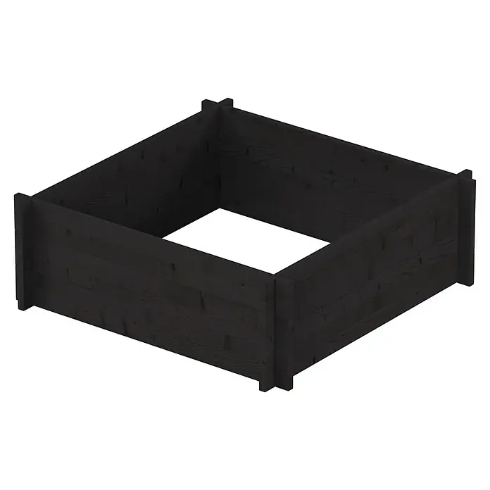 Upyard Hochbeet Multibox - L x B x H: 79 x 79 x 29,5 cm, Holz, Schwarz - Dunkles, rechteckiges Hochbeet aus Holz.