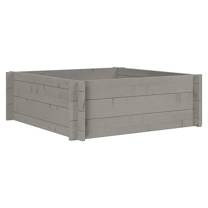 Upyard Hochbeet Multibox - L x B x H: 79 x 79 x 29,5 cm, Holz, Grau - Helles graues Holz-Hochbeet zum Pflanzen.