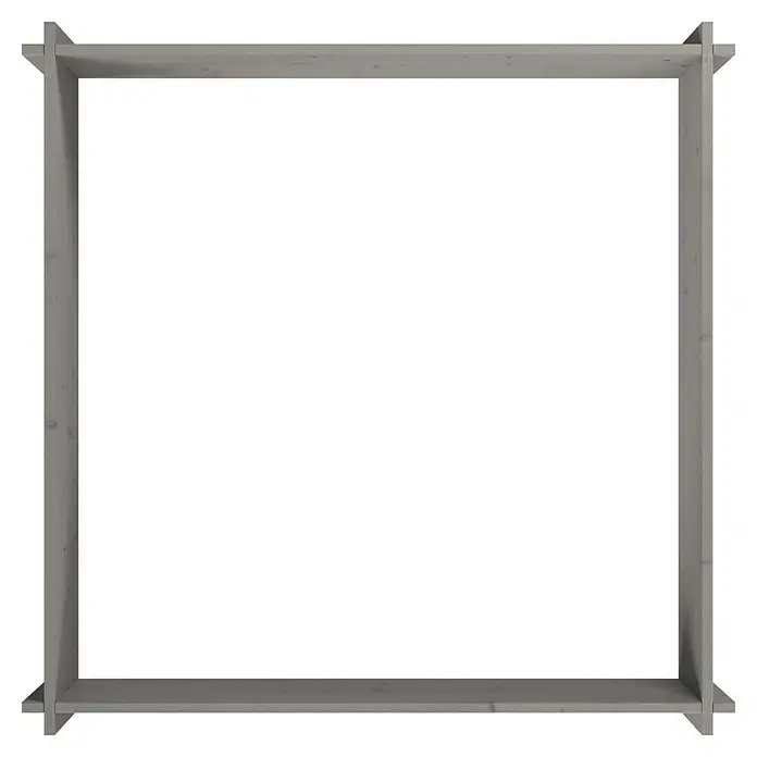 Upyard Hochbeet Multibox - L x B x H: 119 x 119 x 29,5 cm, Holz, Grau - Hellgrauer quadratischer Holzrahmen für Regale oder Display.