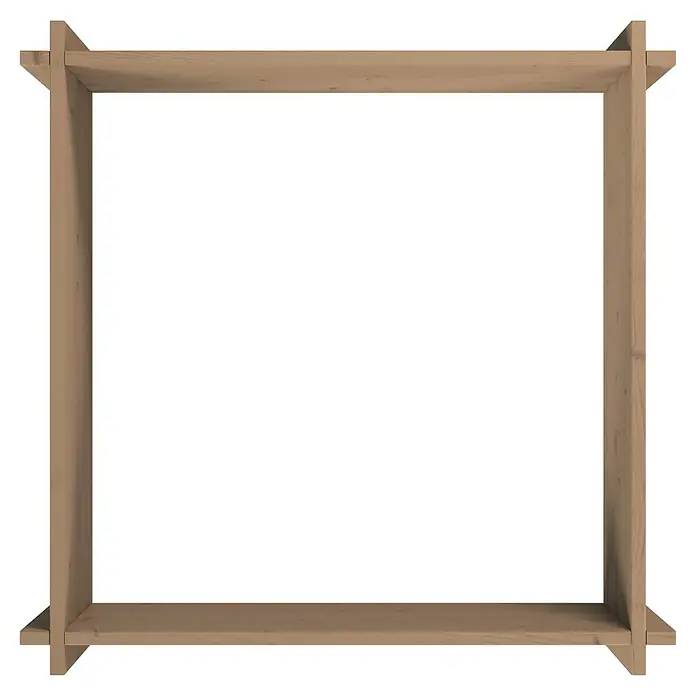 Upyard Hochbeet Multibox - L x B x H: 79 x 79 x 29,5 cm, Holz, Braun - Quadratischer Rahmen aus hellem Holz, ideal als offenes Regal.