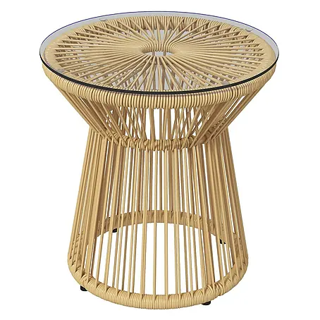 Outsunny  Garten-Beistelltisch rund im Boho-Stil