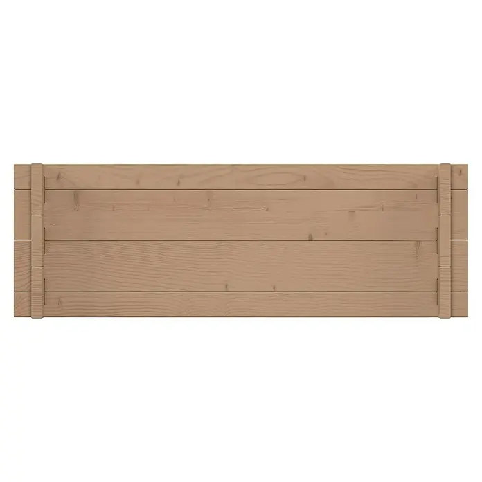 Upyard Hochbeet Multibox - L x B x H: 79 x 79 x 29,5 cm, Holz, Braun - Hellebraune Holzkistenwand mit horizontalen Brettern und vertikalen Verstärkungsleisten.