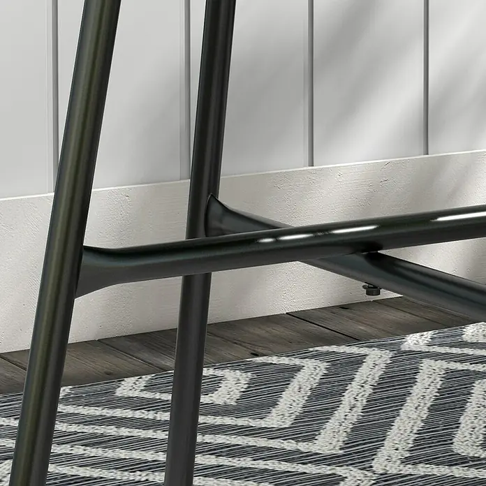 Outsunny Garten-Beistelltisch rund im Boho-Stil, Wetterbeständig - Metall, PE-Rattan, Grau