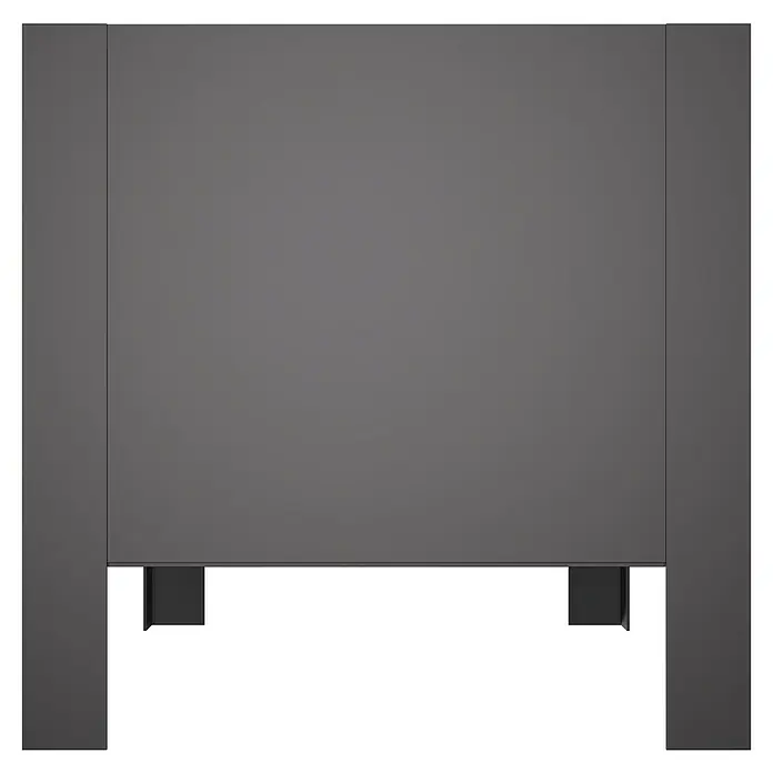 Upyard Pflanzkasten Modernbox niedrig - 58 x 36 x 32 cm, Holz, Natur/Schwarz - Dunkelgraues Kopfteil mit vertikalen Seitenpaneelen und zwei unteren Stützen.