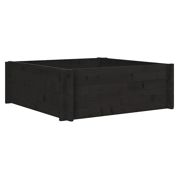 Upyard Hochbeet Multibox - L x B x H: 79 x 79 x 29,5 cm, Holz, Schwarz - Schwarzes Hochbeet aus Holz.