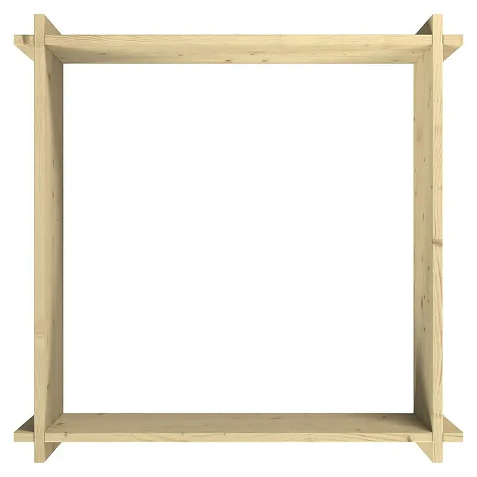 Upyard Hochbeet Multibox - L x B x H: 79 x 79 x 29,5 cm, Holz, Natur - Quadratischer Rahmen aus hellem Naturholz mit verzahnten Eckverbindungen.