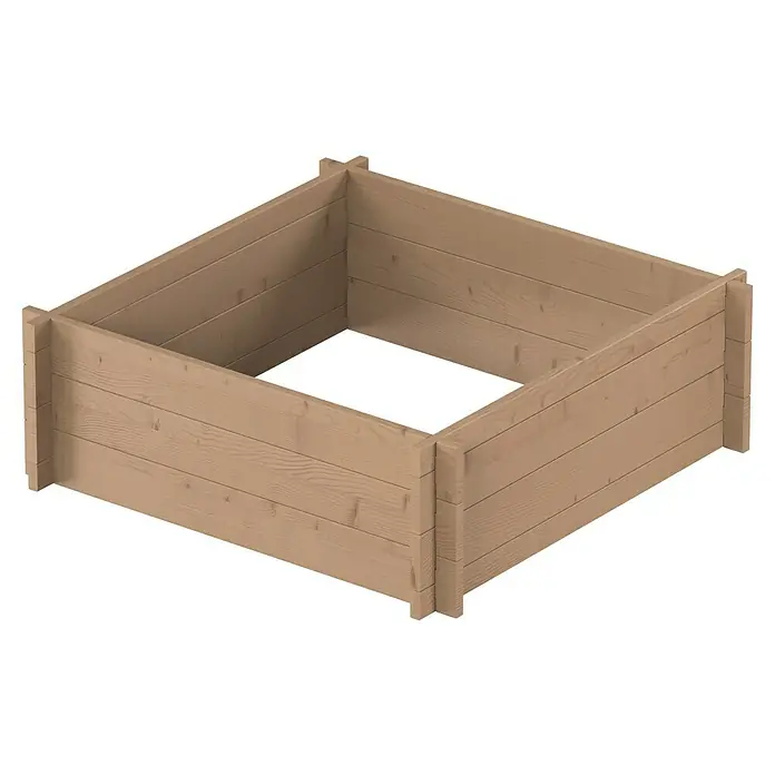 Upyard Hochbeet Multibox - L x B x H: 79 x 79 x 29,5 cm, Holz, Braun - Hellbraunes Holz-Hochbeet.