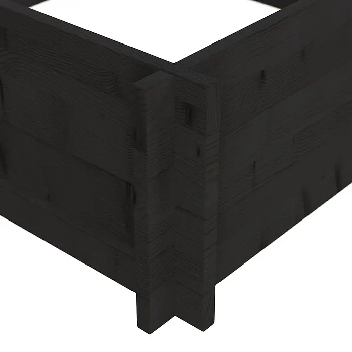 Upyard Hochbeet Multibox - L x B x H: 79 x 79 x 29,5 cm, Holz, Schwarz - Dunkles Holz-Eckelement für ein Hochbeet.
