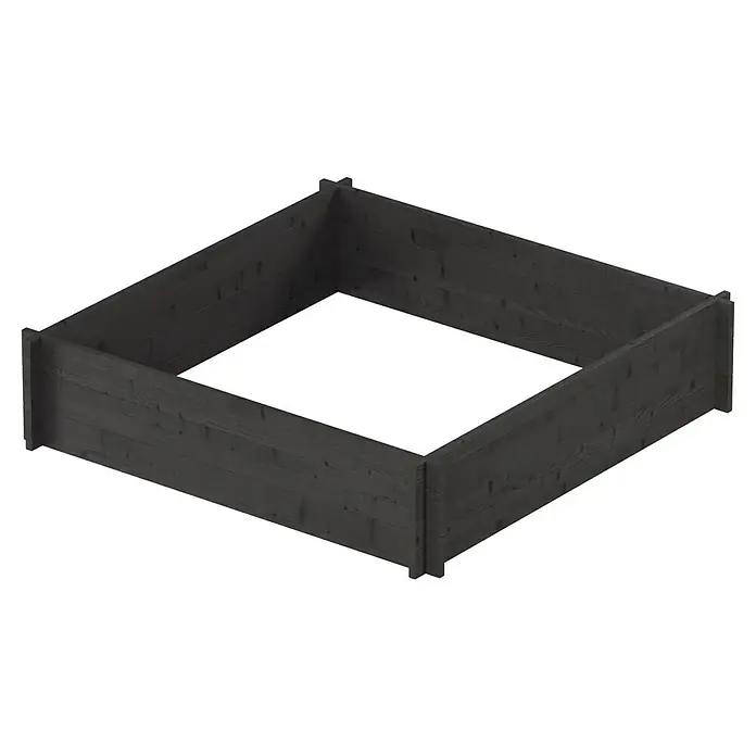 Upyard Huerto Multibox - L x An x Al: 119 x 119 x 29,5 cm, Madera, Negro - Marco de cama de jardín elevada de madera gris oscuro.