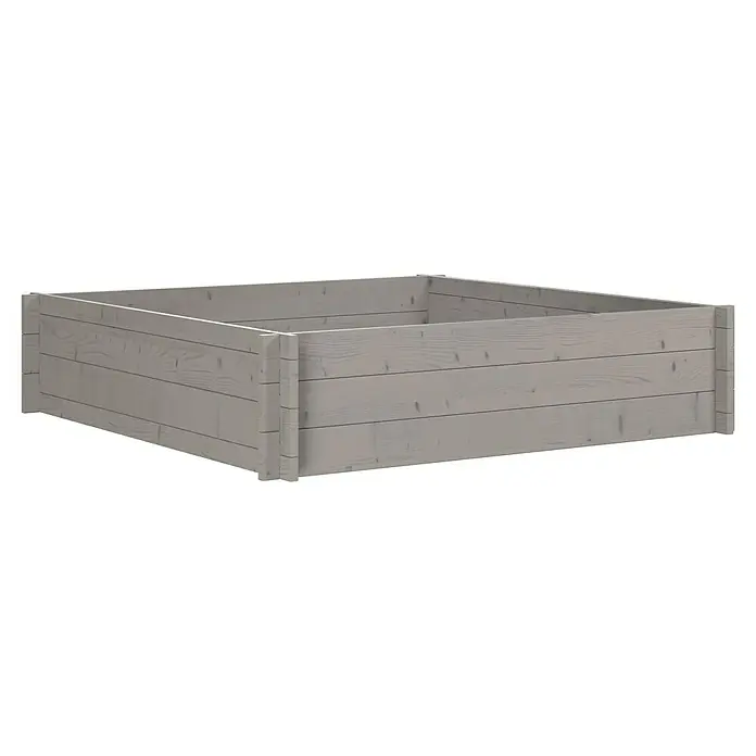 Upyard Hochbeet Multibox - L x B x H: 119 x 119 x 29,5 cm, Holz, Grau - Hellgraues Hochbeet aus Holz
