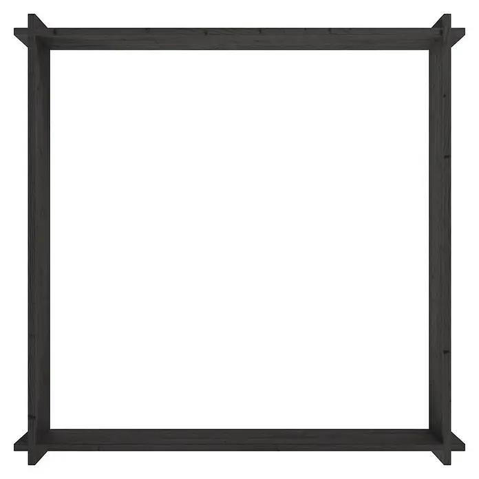 Upyard Hochbeet Multibox - L x B x H: 119 x 119 x 29,5 cm, Holz, Schwarz - Dunkelholziger quadratischer offener Rahmen.