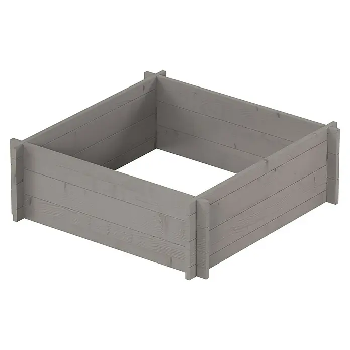 Upyard Hochbeet Multibox - L x B x H: 79 x 79 x 29,5 cm, Holz, Grau - Modulares graues Hochbeet aus Holz.