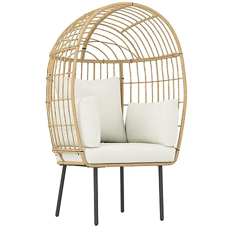 Outsunny  Garten-Loungesessel mit abnehmbarem Kissen