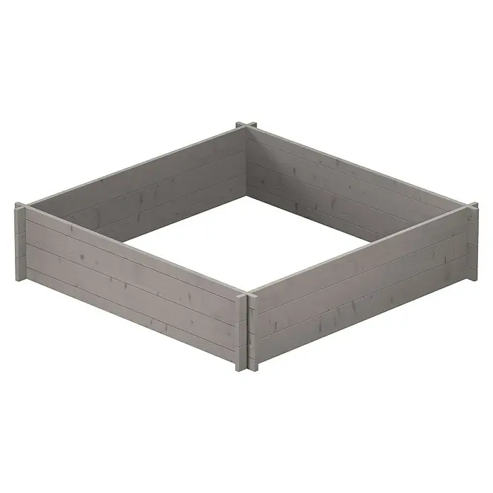 Upyard Hochbeet Multibox - L x B x H: 119 x 119 x 29,5 cm, Holz, Grau - Graues Hochbeet aus Holz.