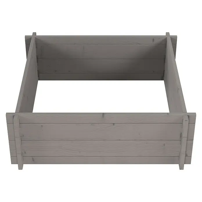 Upyard Hochbeet Multibox - L x B x H: 79 x 79 x 29,5 cm, Holz, Grau - Graues Hochbeet aus Holz, leer und pflanzbereit.