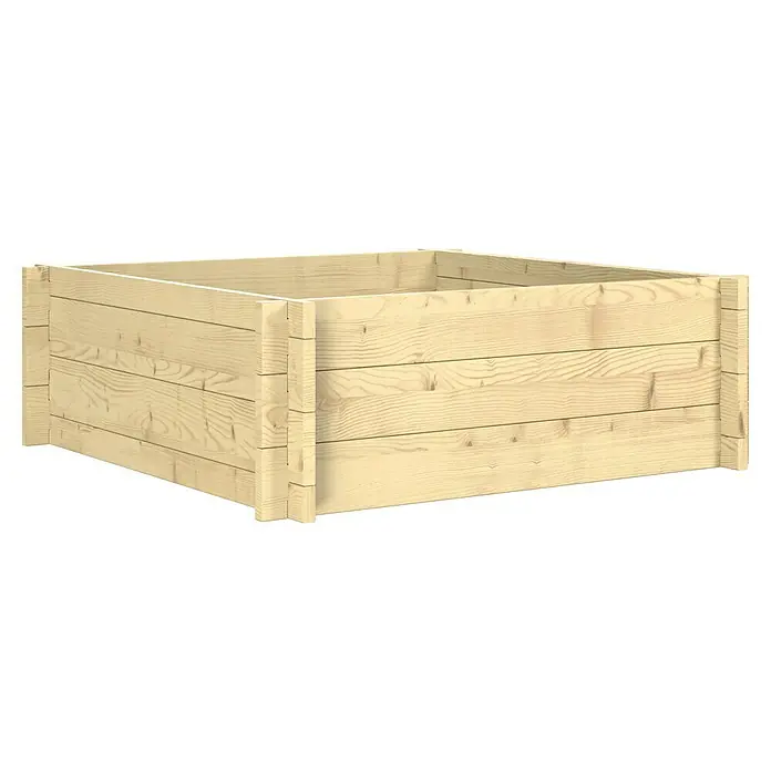 Upyard Hochbeet Multibox - L x B x H: 79 x 79 x 29,5 cm, Holz, Natur - Rechteckiges Hochbeet aus hellem Naturholz zum Anbau von Pflanzen.