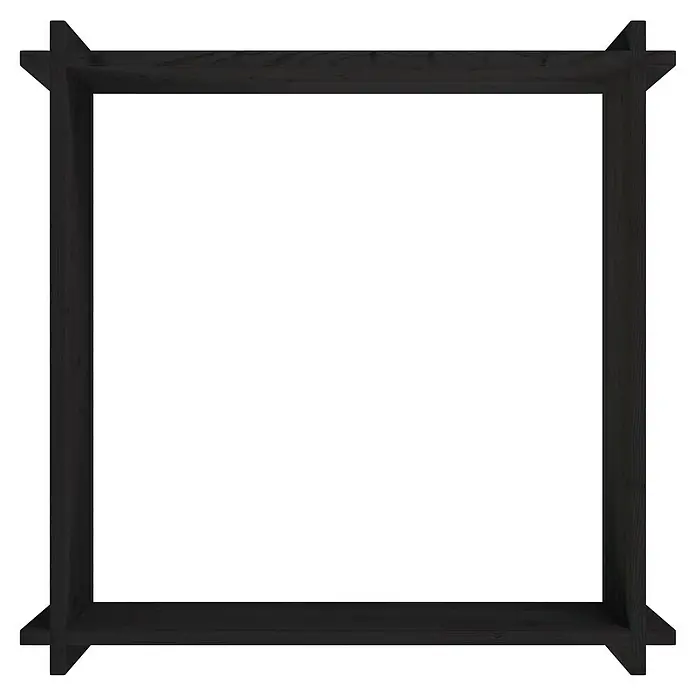 Upyard Hochbeet Multibox - L x B x H: 79 x 79 x 29,5 cm, Holz, Schwarz - Minimalistischer quadratischer Rahmen aus schwarzem Holz.