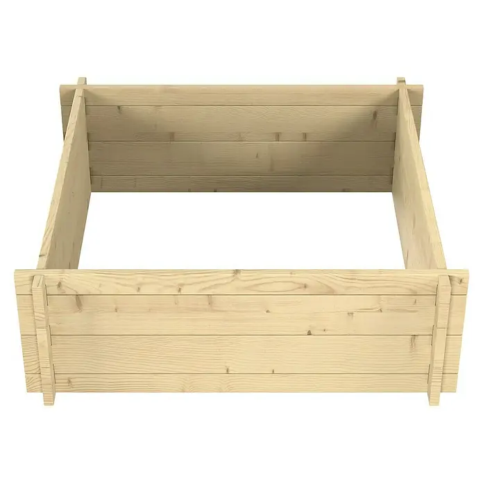 Upyard Hochbeet Multibox - L x B x H: 79 x 79 x 29,5 cm, Holz, Natur - Erhöhtes Hochbeet aus hellem Holz in Plankenbauweise.