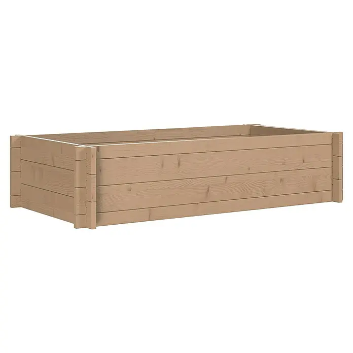 Upyard Hochbeet Multibox - L x B x H: 119 x 59,5 x 29,5 cm, Holz, Braun - Rechteckiger Pflanzkasten aus hellem Naturholz.