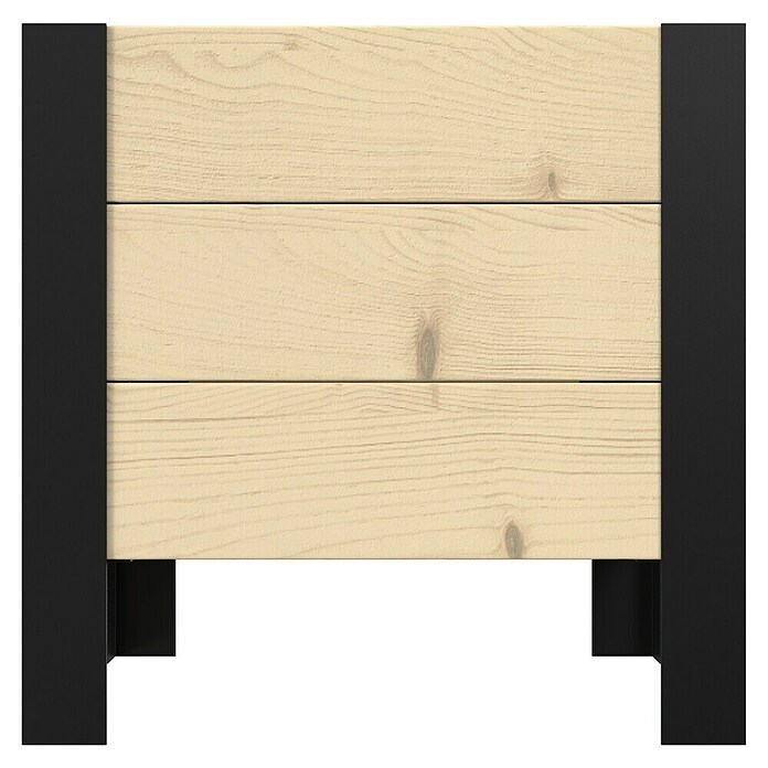 Upyard Pflanzkasten Modernbox niedrig (36 x 36 x 32 cm, Holz, Natur/Schwarz) | BAUHAUS