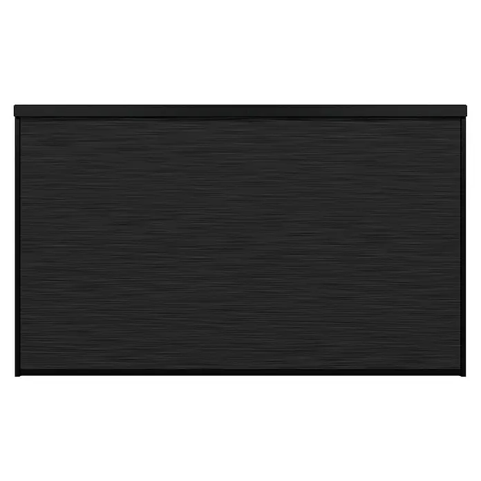 Sunfun Milos Seitenwand - B x H: 368 x 217 cm, Night-Grey, Tiefe: 8,5 cm - Schwarze gebürstete Metallplatte mit horizontaler Textur und dunklem Ober- und Unterrahmen.