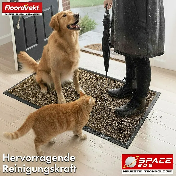 Floordirekt Fußmatte Space 205 - Rutschfeste Türmatte - Ocker - 60 x 90 cm - 60 x 90 cm, Beige, Material Nutzschicht: Polypropylen