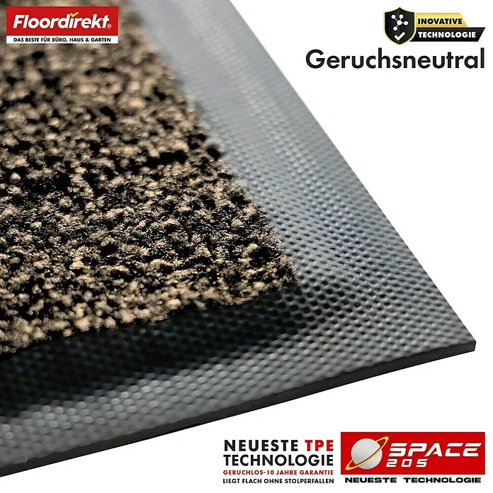 Floordirekt Fußmatte Space 205 - Rutschfeste Türmatte - Ocker - 120 x 180 cm - Beige, Material Nutzschicht: Polypropylen