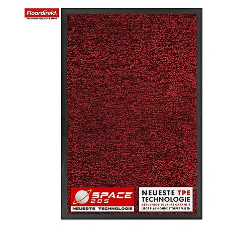 Floordirekt  Fußmatte Space 205 - Rutschfeste Türmatte - Rot - 60 x 90 cm