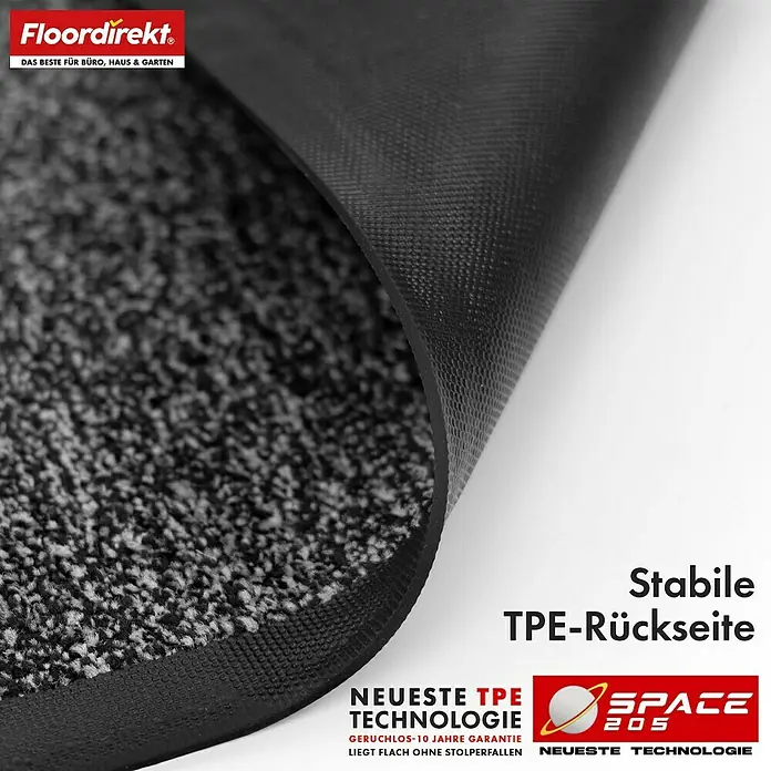 Floordirekt Fußmatte Space 205 - Rutschfeste Türmatte - Anthrazit - 200 x 300 cm - Anthrazit, Material Nutzschicht: Polypropylen