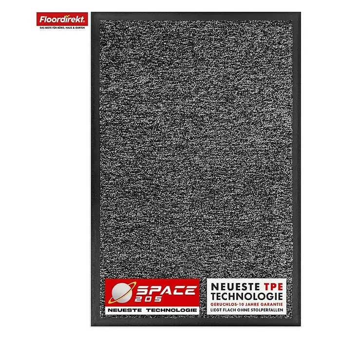 Floordirekt Fußmatte Space 205 - Rutschfeste Türmatte - Anthrazit - 200 x 300 cm - Anthrazit, Material Nutzschicht: Polypropylen