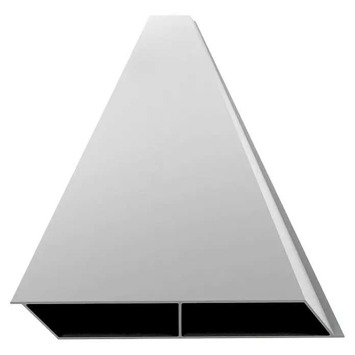 Dioco Smartwall Valla Persiana - L x An: 1.770 x 150 mm, Blanco, 6 ud. - Perfil LED triangular gris claro con abertura negra.