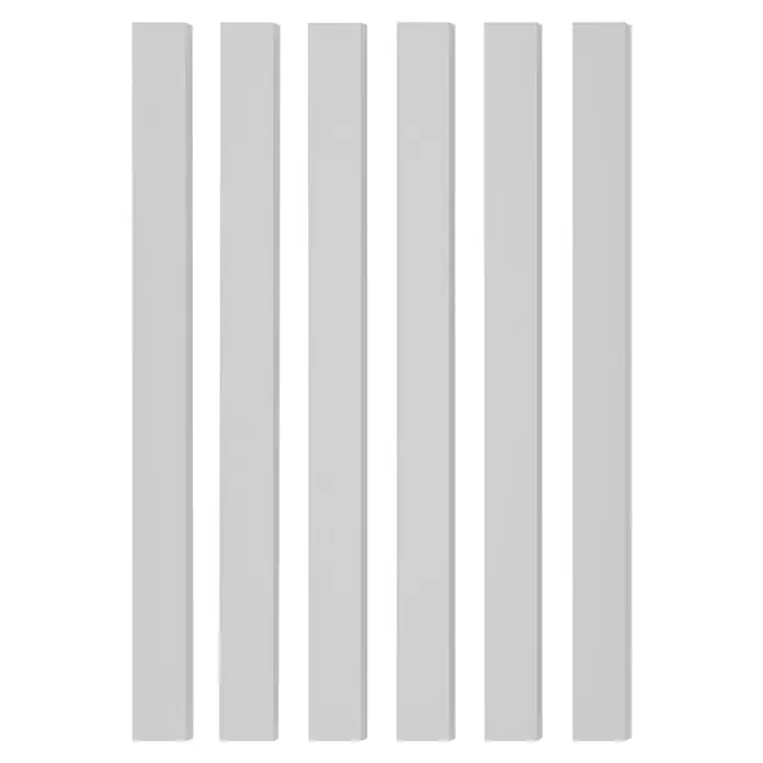 Dioco Smartwall Valla Persiana - L x An: 1.770 x 150 mm, Blanco, 6 ud. - Varias tablas rectangulares verticales de color gris claro.