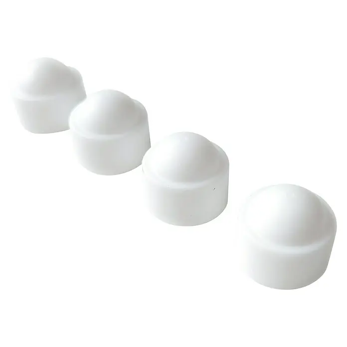Dioco Smartwall Kit de accesorios - Blanco, Específico para: Valla de aluminio Smartwall Persiana - Cuatro tapas blancas en forma de cúpula.
