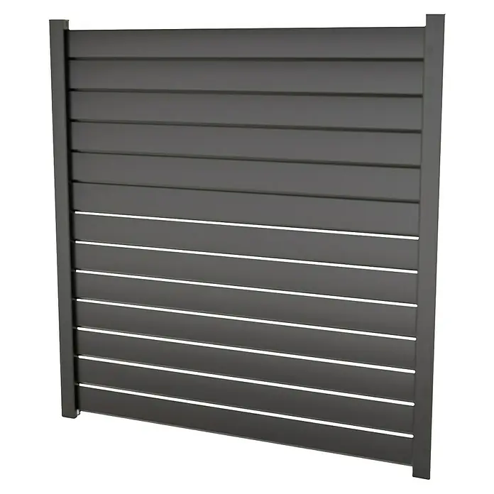 Dioco Smartwall Valla Persiana - L x An: 1.770 x 150 mm, Antracita, 6 ud. - Panel de pantalla de privacidad de lamas de aluminio antracita.